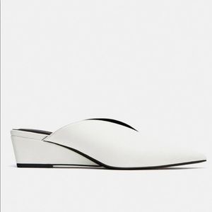 Zara white mules